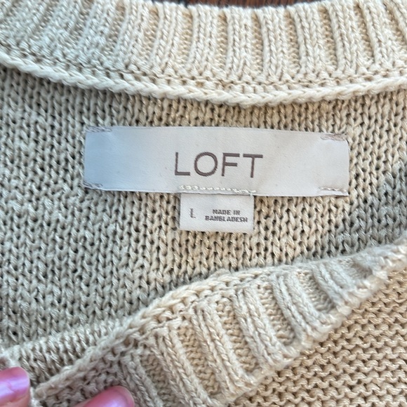 LOFT Beige Knit Muscle Tee - Picture 6 of 7